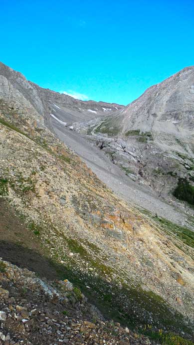 A path would lead me traversing this part into the next drainage