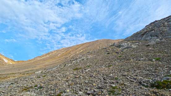 The very foreshortened view of the long slog to false summit