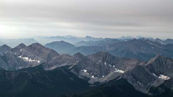 A sea of peaks in BC. Mt. Harrison was barely visible