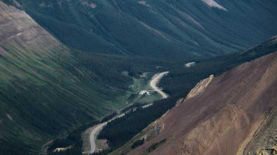 Looking down towards the Highwood Pass summit - at elevation of 2200 m