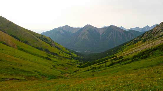 From the col, looking down the rest of the way back