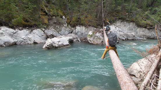 Vern crossing the sketchy log