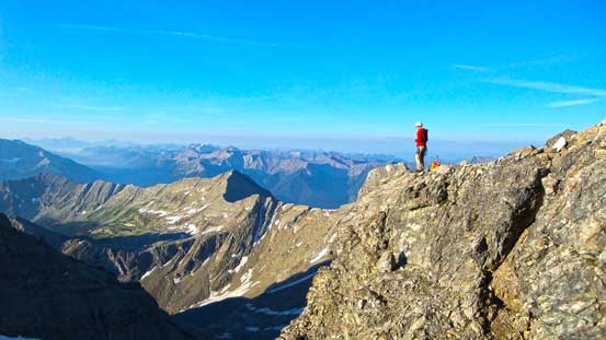 Ben checking out the views. We took a short break here before traversing the ledge system
