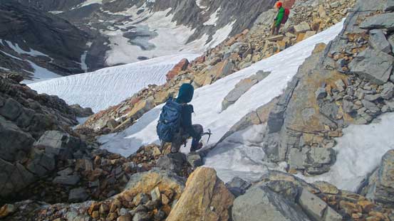 Ready to drop down the couloir