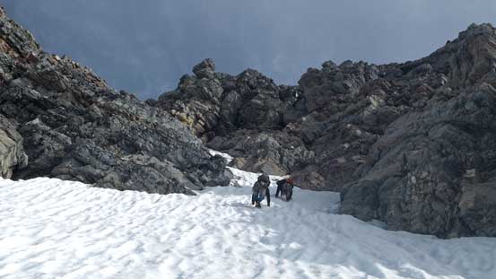 Eric and Ben down-climbing