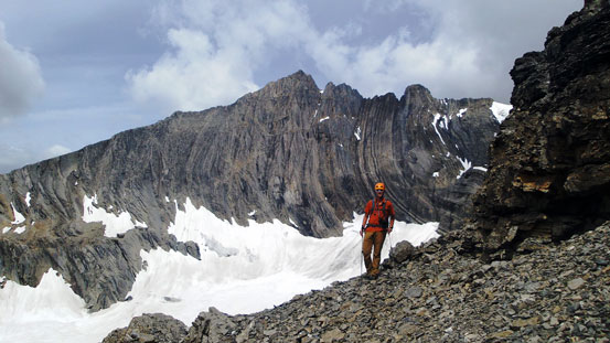 Vern traversing around a corner. We ditched extra gears here