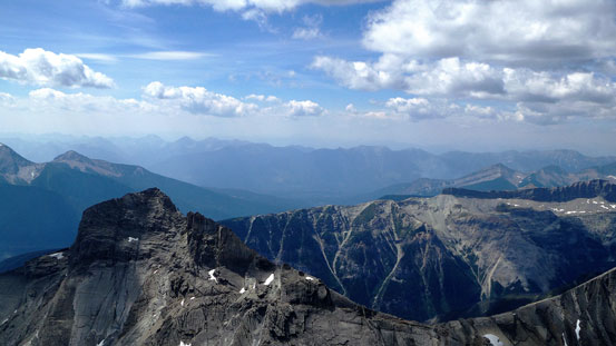 Looking west, again, the Purcells are no longer visible now