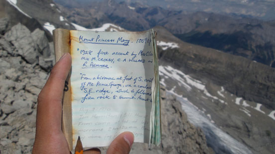 The old summit register