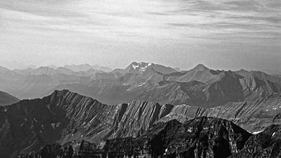 A sea of peaks looking south