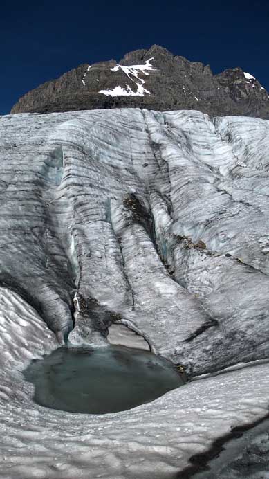 A pool of water. Swimming? - only if it's a hot spring...