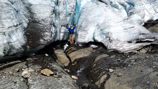 Me posing beside some cool ice formation