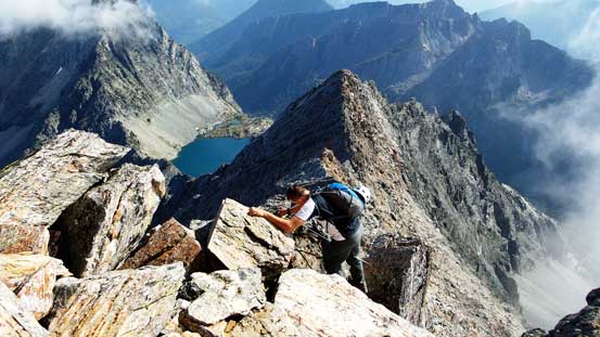 Kevin climbing up the last few steps