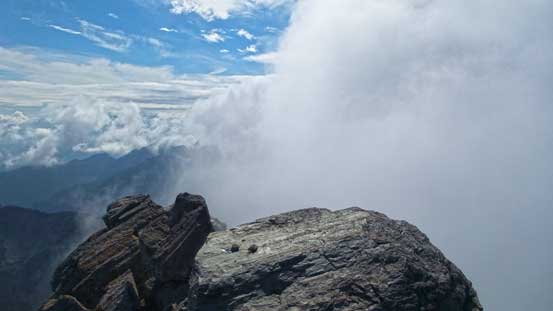 Clouds rolling in and out from the west