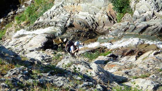 Ben coming up the typical terrain