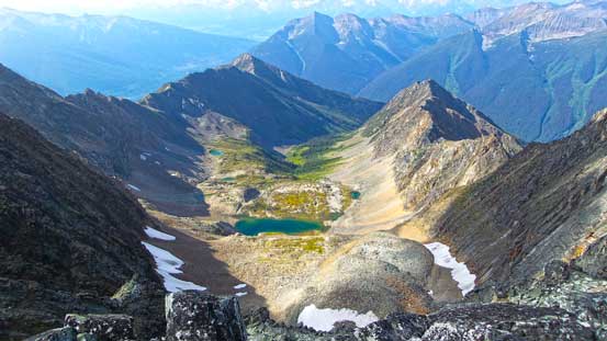 Looking down a hanging valley on the SW side