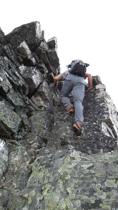 Climbing back up the false summit