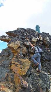 Eric tackling the crux