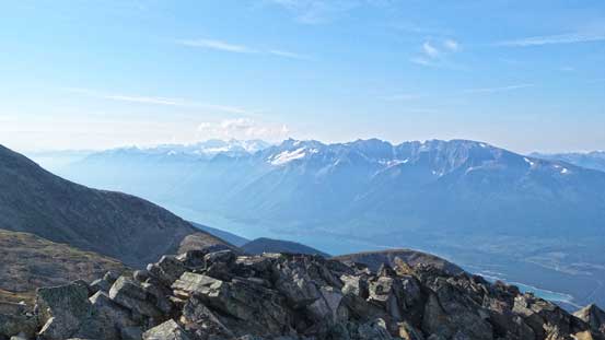 Looking down at the Kinbasket Lake valley
