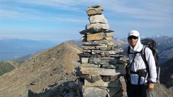 Me with the giant cairn on "Carson's Peak"