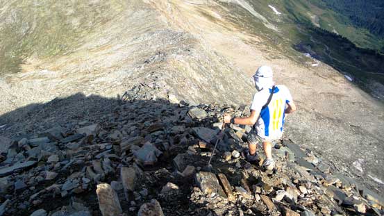 Ben starting the descent