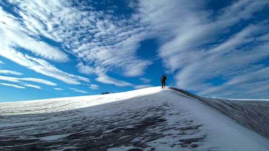 Ascending into the sunshine and onto Haig Icefield