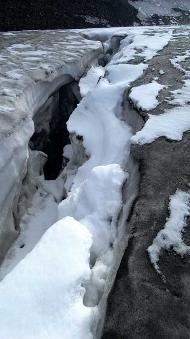 There're a few sizable crevasses like this - this glacier isn't as tame as you think!