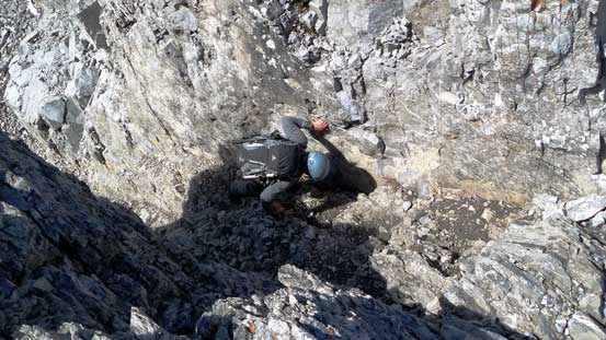Doug finishing the gully