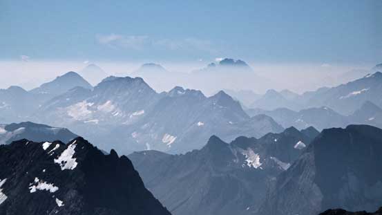 Mt. Harrison tries its best to poke through the smoke layer