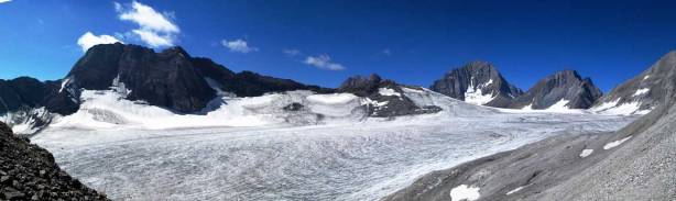 Panorama of Haig Icefield at the base of Jellicoe