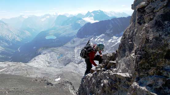 We finally could pick a line on rock rather than scree