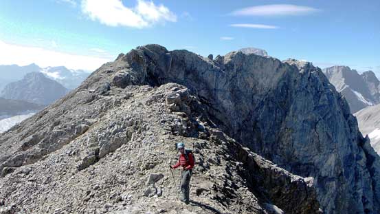 Doug ascending towards the false summit