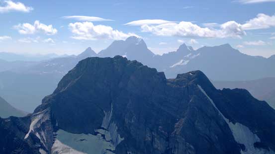 Mt. King George rises behind Mt. Maude