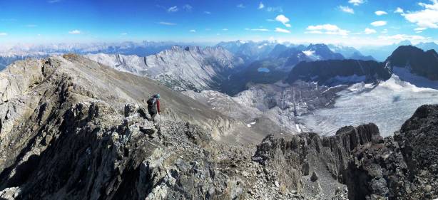 Panorama looking south. The alternate route - via Forks Campground and Turbine Canyon goes up this way.