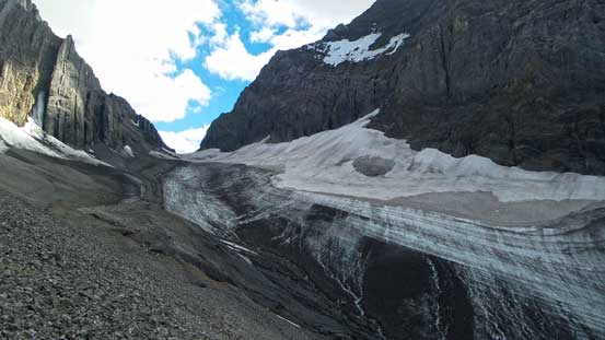 Looking back at French Glacier