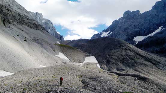 Back down the moraine