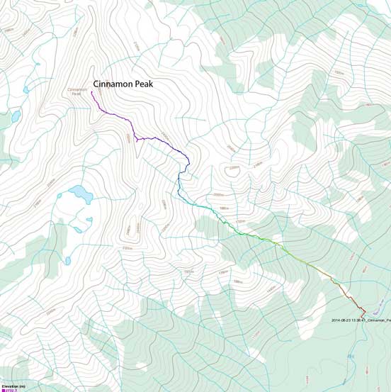 Cinnamon Peak scramble route