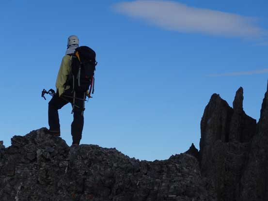 Me on the south ridge, checking the views. Photo by Doug Lutz
