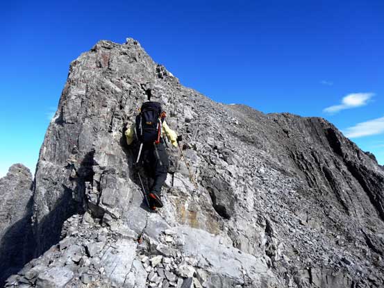 After the dip, I ascended the ridge towards the false summit. Photo by Doug Lutz