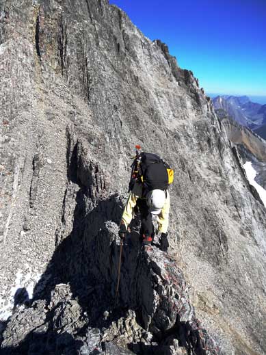 Me finishing this bit of knife-edge. Photo by Doug