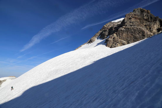 Me ascending the glacier. Photo by Ben
