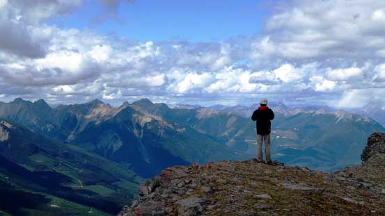 Ben taking in the views from the col
