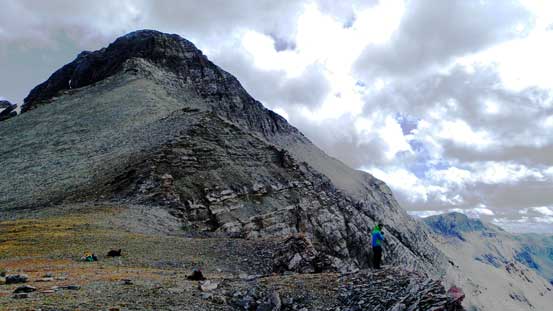 Looking upwards - Harrison's SW Face is a massive slog...