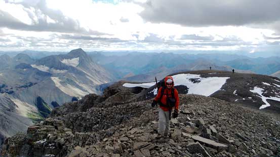 Ben arriving at the summit