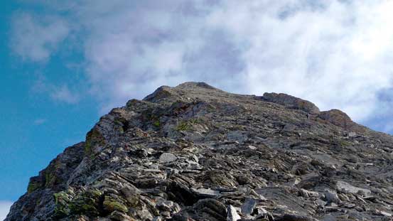 Going up the typical terrain on the LHS ridge
