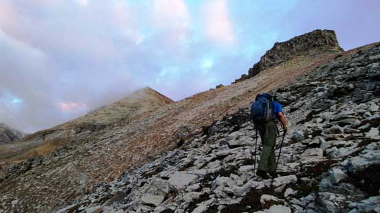 Eric grinding towards the false summit