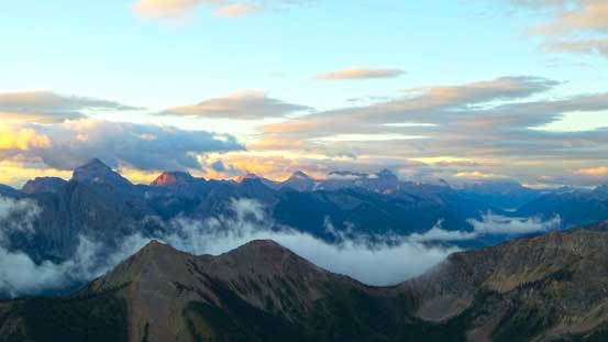 Morning view looking towards Mt. Washburn and Mt. Bisaro