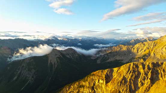 Golden glow and some low valley clouds