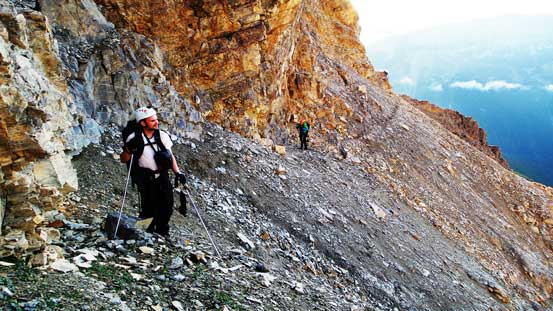 The last section of traversing before slogging back to the ridge
