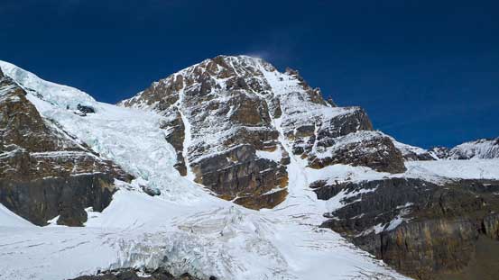 The southeast face of Diadem Peak. We could study the entire ascent route form this vantage point