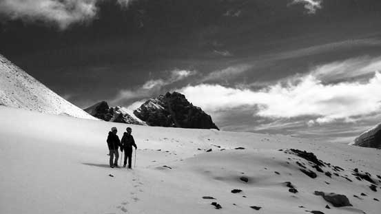 Vern and Ben on the small glacier south of Woolley.